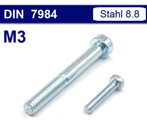 Zylinderschrauben din 7984 - m3,