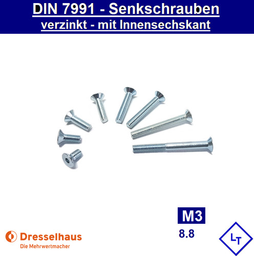 Din 7991 senkschrauben mit - 7991, m3