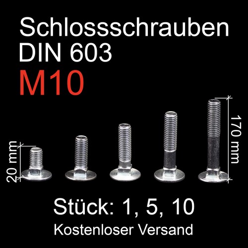 Schlossschrauben m10 verzinkt - schlossschrauben,