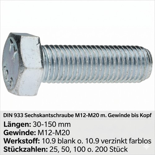 Sechskantschrauben din 933 - sechskantschrauben,