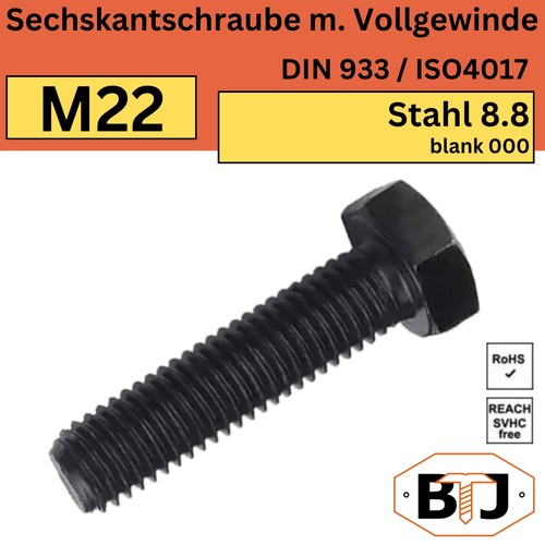Din 933 m22 sechskantschrauben - din,